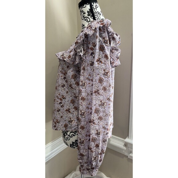 Womens Veronica Beard Viveca Top Med Floral Lavender Multi Cottagecore Boho - Picture 7 of 15